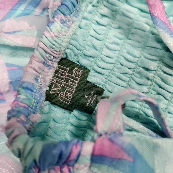 Wild Fable GothFairy Grunge Whimsy 80s Empire Waist Y2K Floral Mini Dress Blue S - Picture 7 of 11